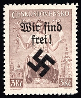1939 3k Moravia-Ostrava, Bohemia and Moravia, Germany Local Issue (Mi. 31, Type I, Signed, CV $80, MNH)