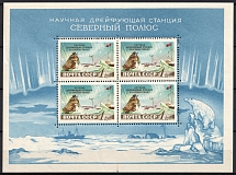 1958 Scientific Drifting Station 'The Noth Pole', Soviet Union USSR, Souvenir Sheet (Type I, MNH)